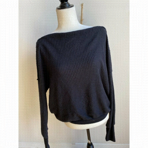 TREASURE & Bond BNWT Thermal Waffle Knit Top Small Women Boat Neck New